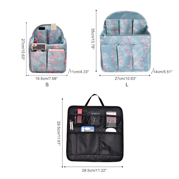 Vattentät Oxford-tyg Butiksryggsäck Organizer Insert Resväska Multi Pocket Väska i Väska Organizer