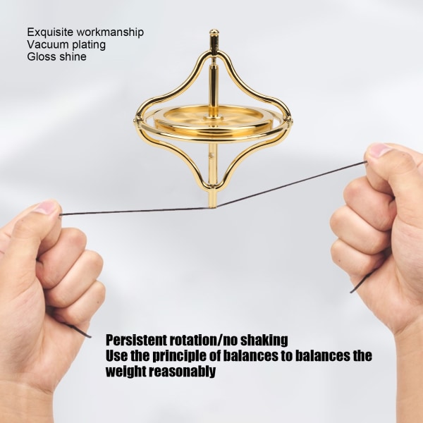 Legering Gyroskop Stressavlastande Fingertopp Leksak AntiGravity Dekompressionsleksak för Vuxna (Guld)