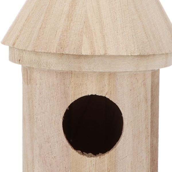 Ripustettava pyöreä linnunpönttö Puinen DIY pyöreä linnunpönttö ulkokoristeisiin Pieni koko 5 köydellä