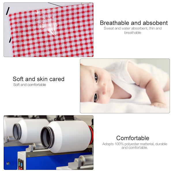 7 st 50*50 cm bomullstyg DIY blandade rutor förskurna sängkläder kit kvartsbunt (röd)