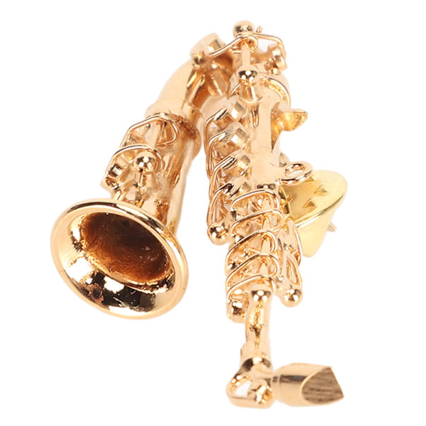 Musikinstrument Brosche Pin Fashion Miniatur Saxophon Brosche Pin mit rotem Samt gefüttertem Instrumentenkoffer
