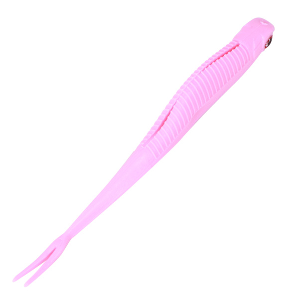 4 stk fiske lokker lang gaffel form myk hale fisk agn kunstig naturtro fiskeutstyr 123mm 6.5g rosa