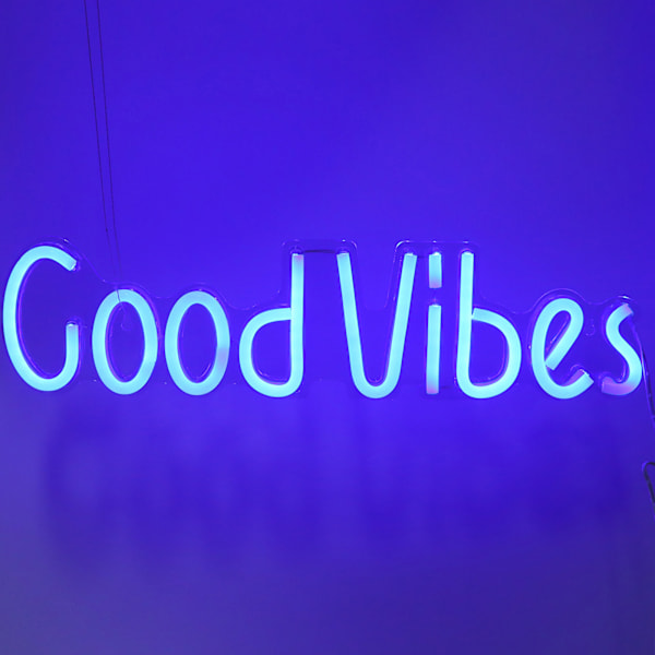 Neon skylt Good Vibes ord USB-driven neonljus för sovrum bar pub hotell fest konstdekoration