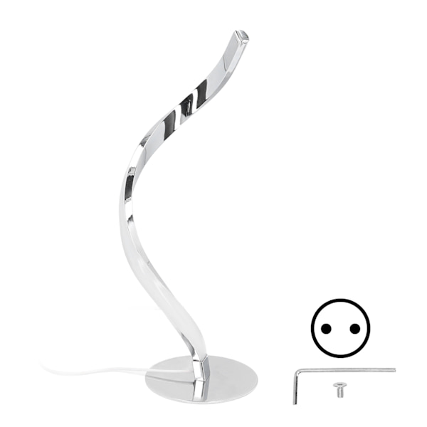 Bordslampa med kurva, modern 3000K vitt ljus LED-spiral skrivbordslampa för vardagsrum sovrum 100-240VEU-kontakt