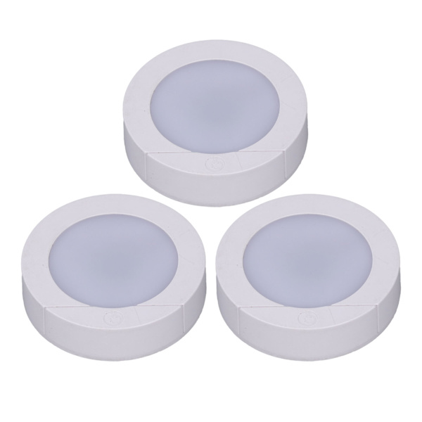 3 st LED-skåpsbelysning med touch-kontroll, batteridriven, superljus under skåpsbelysning för hem, kontor, hotell