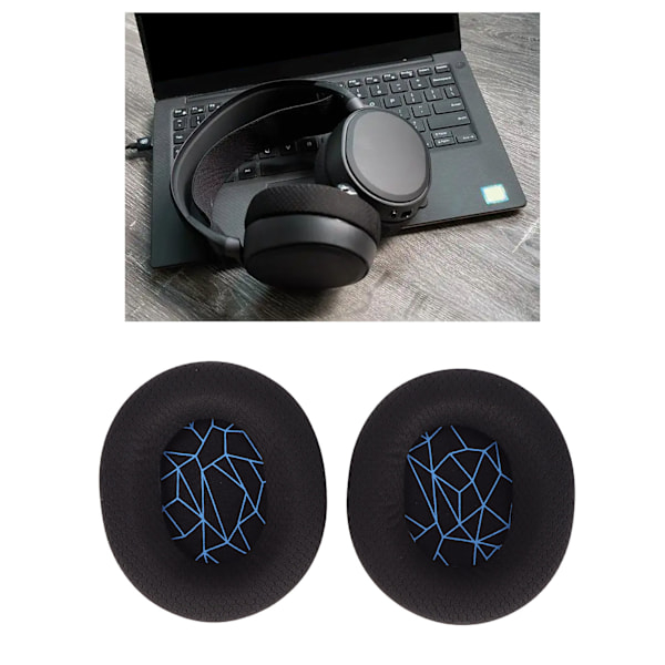 Hörlursöronkuddar ersättning uppgraderad hög elasticitet öronkuddar för SteelSeries Arctis 3/5/7 blå siden