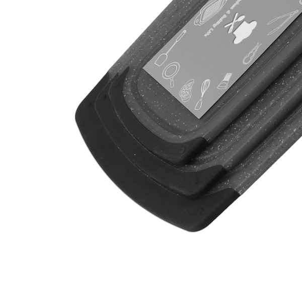 3 stk dobbeltsidig skjærebrett i imitert marmor plast skjærebrett kjøkkenredskaper (grå)