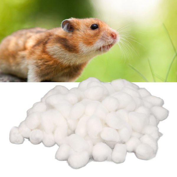 Hamster Bomull Bollar Vinter Varma Mjuk Smådjur Sängkläder Bomull Bollar för Hamster Syrisk Hamster Chinchilla Vit