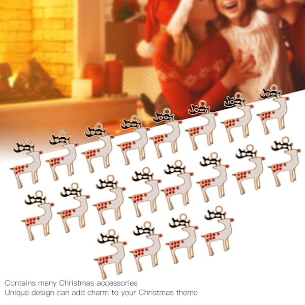 20 st julhängen Xmas hjortklocka älg emaljhänge för DIY smyckestillverkning