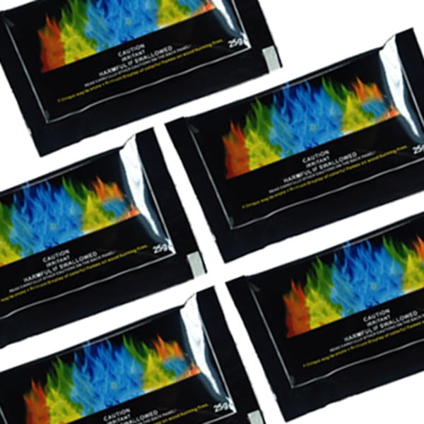 5st 25g BBQ Camping Färgade Flame Packs Bonfire Party Färgglada Flame Color Changing Packs