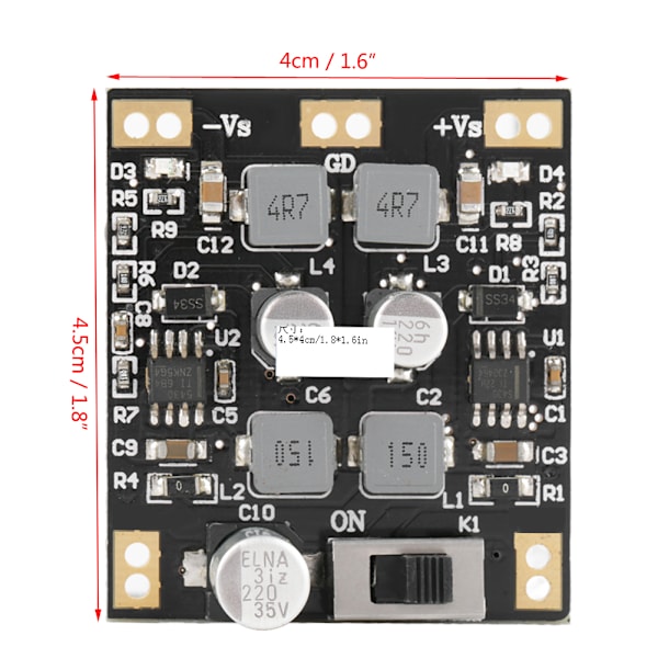 Ingång 7~ 24V Utmatning 5V Positiv Och Negativ Spänningsregulator Strömförsörjningsmodul