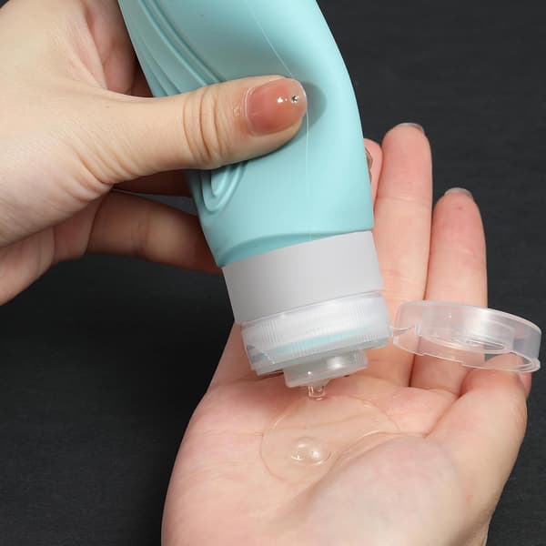 Reseflaskor för toalettartiklar 5-pack 3oz Läcksäkra påfyllningsbara resetillbehör BPA-fria reseflaskor med necessär