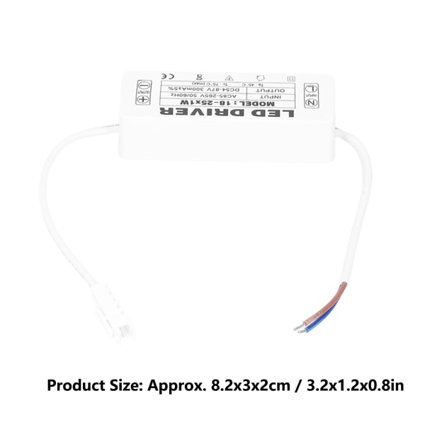 18‑25X1W LED-drivrut konstant ström 300mA ingång AC85‑265V utgång 54‑87VDC LED-drivrutstransformator