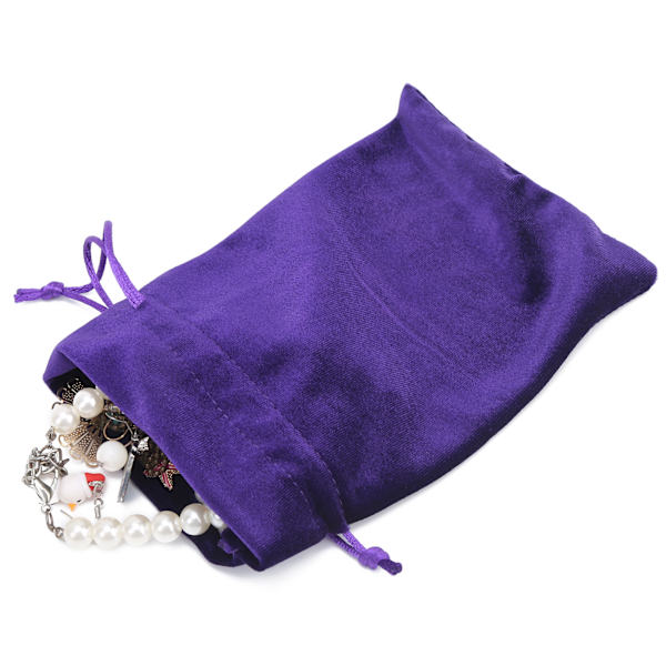 Samettitarot-pussi, nyörillä suljettava säilytyspussi pelikorteille, koruille, kolikoille, lisävarusteille, violetti