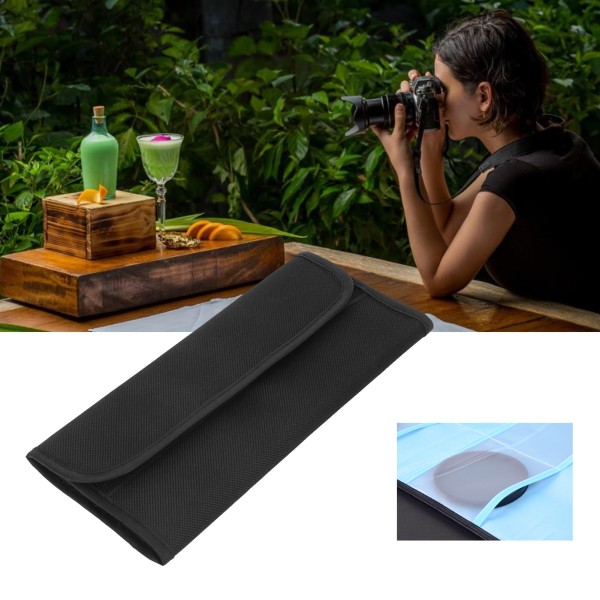 Filterpung Etui Foldbar 4 Lommer Kameraobjektiv Filter Opbevaringspose Nylon Vandtæt Taske