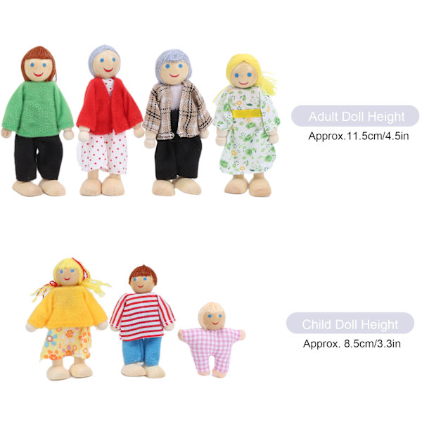 Familjdocka figurer tall miniatyr människor leksaksset prydnad pedagogisk dockhus tillbehör#1
