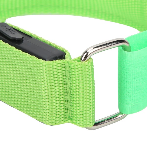 Grønn lysende armbånd justerbar stripe LED armbånd USB-lading for nattløping sykling