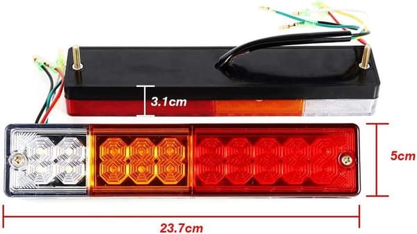 2 stk. baglygter med 20 LED til lastbiler, bremselys, stoplys, bakindikator til trailere, lastbiler 12V