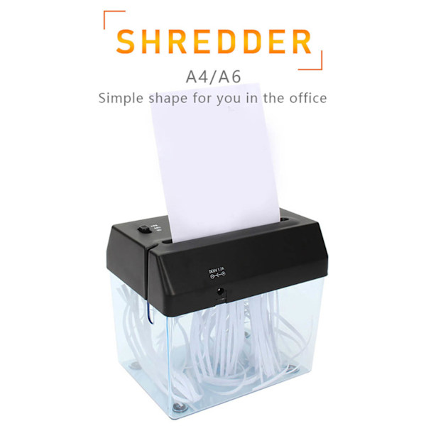USB-papirshredder - Universal mini-batteri USB-drevet papirskæremaskine til kontor, skole og hjem