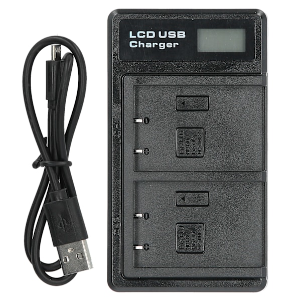 Bærbar kamera batterioplader til BLS5 USB kamera dobbelt oplader med LCD-skærm