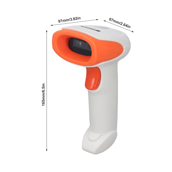 Trådløs strekkodeskanner Bluetooth håndholdt 2D strekkodeleser strekkodeskannerpistol for Express