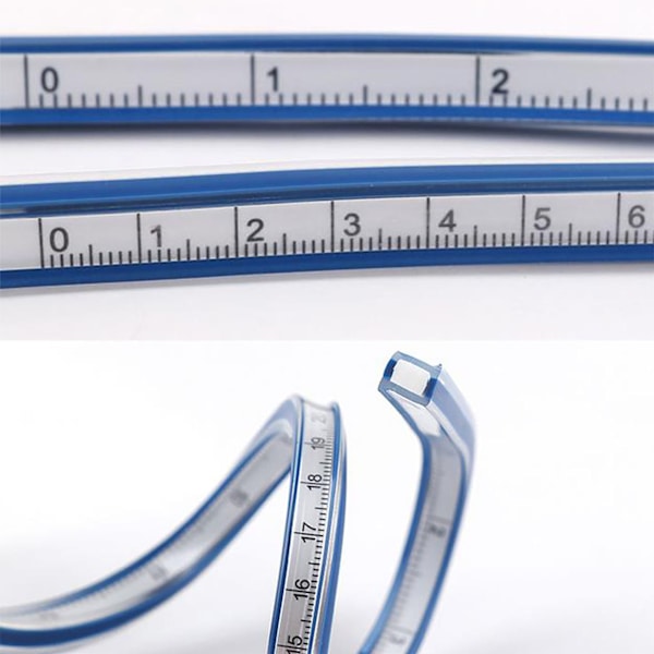 Flexibel kurvlinjal mätverktyg för ritning målning grafik och kläddesign (60 cm)