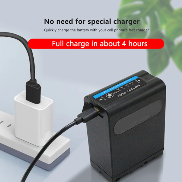 NP F980 Batteri 7200MAh Typ C USB Snabbladdning Videokamera NP F980 Batteri för MC2500C 1500C Kamera Videoljus Monitor