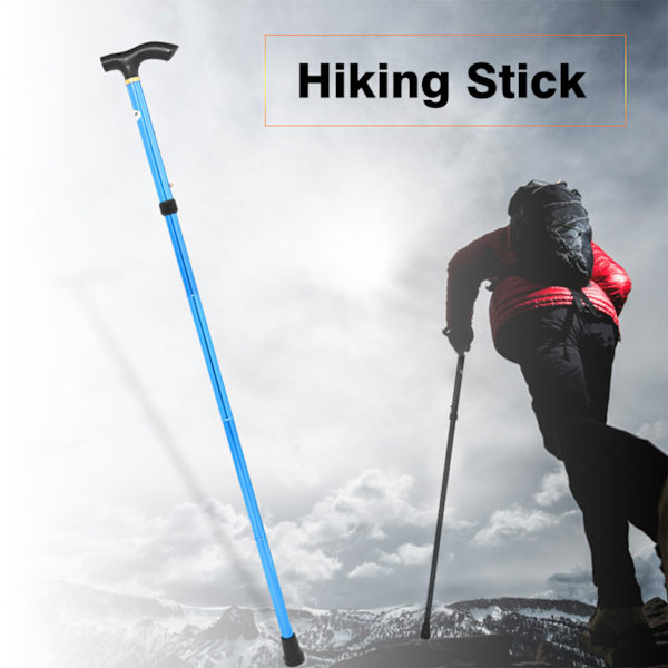 Teleskopisk letvægts vandrestok i aluminiumlegering til trekking og bjergbestigning (blå)