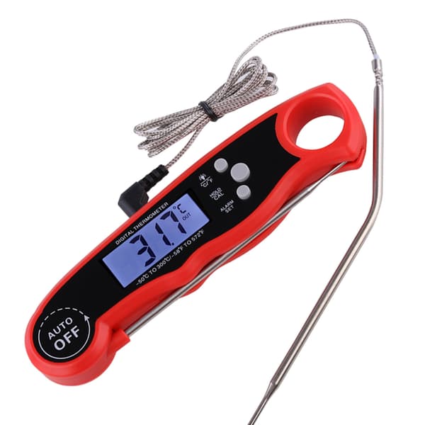 Digital kötttermometer snabb och exakt avläsning grilltermometer med 102 cm trådsond för kök utomhusmatlagning BBQ
