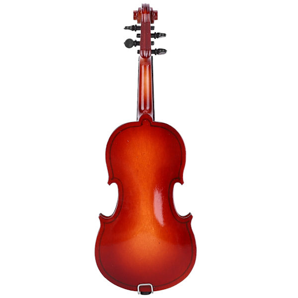 Træ Miniature Violin Model Mini Musikinstrument Model Desktop Ornamenter Gave 14cm