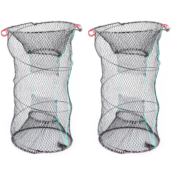 2PCS Hopvikbar Kastnät Fiske Nät Hummer Räka Krabba Fällor Bärbar Hopvikbar Fiske Tillbehör