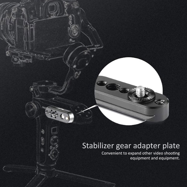 Legering til kamerastabilisator i aluminium, adapterplade til ZHIYUN weebill s sort