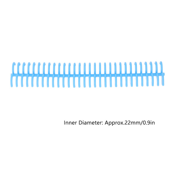 10 st lösbladspinn 30 hål 22 mm innerdiameter slitstarka plastbindningsringar blå