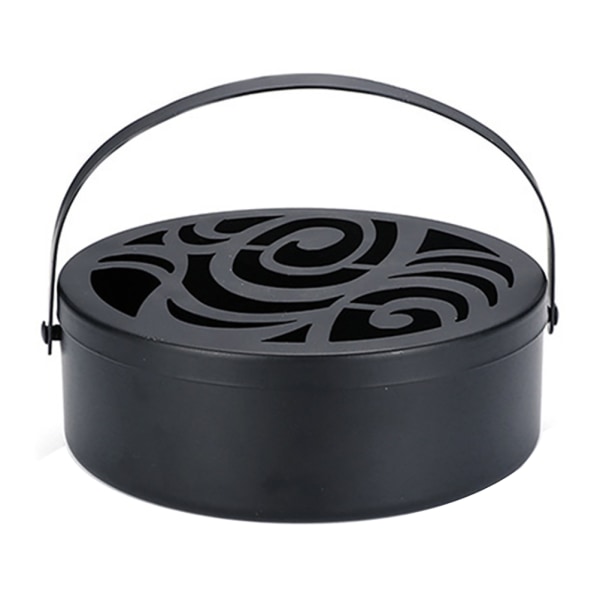 Iron Mosquito Coil Holder Hollow Mosquito Coil Box Round Incense  with Handle