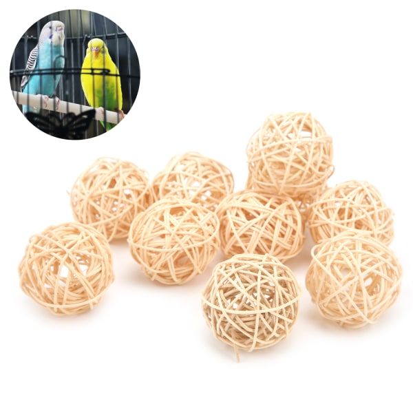 Sepak Takraw Leksak Naturlig Färg Rotting Säker och Oskadlig Papegoja Smådjur Tuggleksak för Papegoja5CM