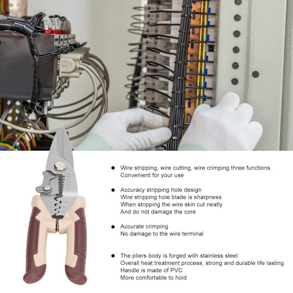 8 tums trådavbitare 3 i 1 multifunktionell trådavbitare med hög precision för elektriker