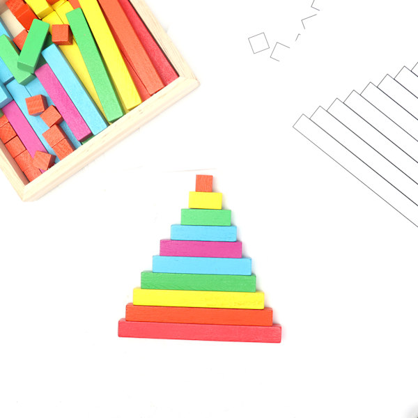 Puisia puutikkuja Värikkäät Cuisenaire-tangot Yksittäinen sarja Lapsille Laskenta Kotiopetus Tarvikkeet