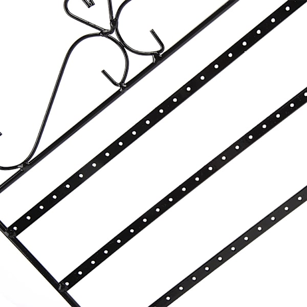 72 Hål Örhängen Halsband Armband Ringar Smycken Display Stativ Hängare Hållare Rack Svart