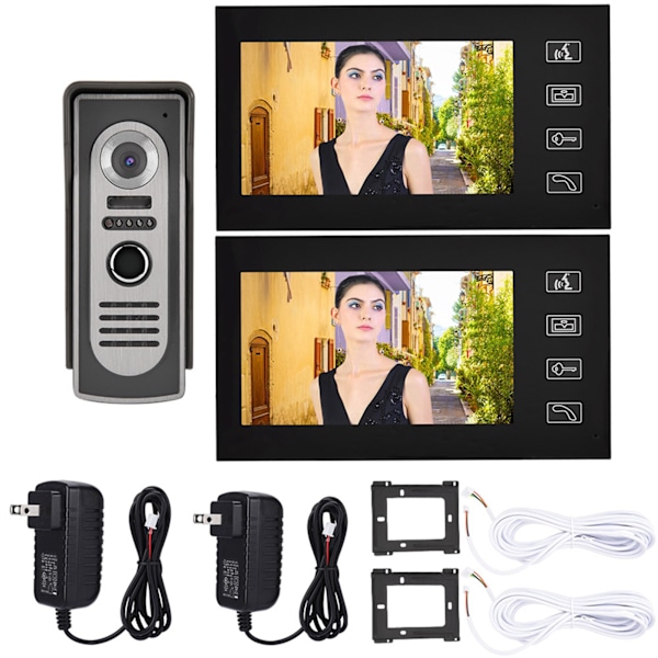 7 tum LCD Trådbunden Visuell Intercom Dörrklocka Nattseende Hem Smart Videodörrklocka Kit (US-kontakt)