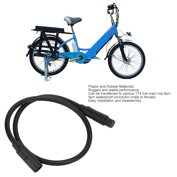 8-polet forlængerkabel til midtermonteret motor 1T4 hovedledning 8-polet forlængerkabel til elektrisk cykel tilbehør 40 cm