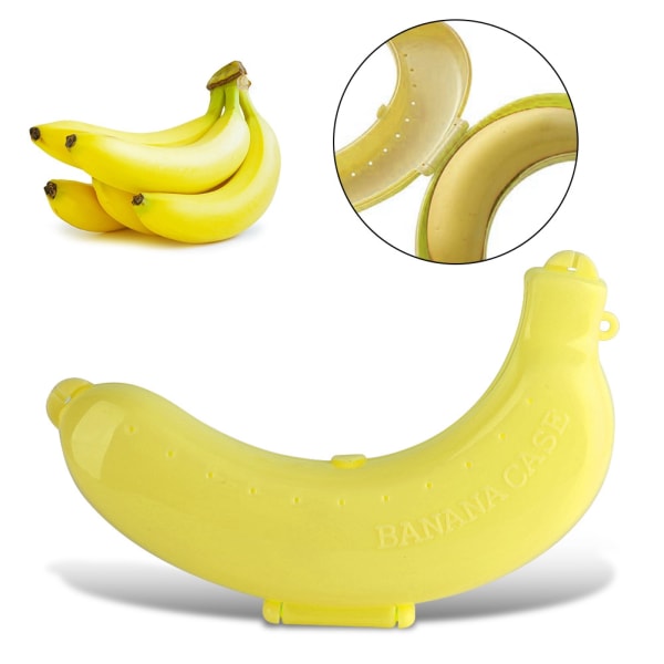 Söt 3 färger Fruit Banana Protector Box Holder Case Lunch