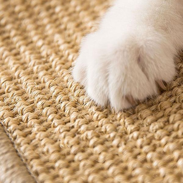 Cat Scratch Mat Förhindra halka Reptåligt möbelskydd Sisal Cat Scratching Pad för soffa Vägggolv L med spik (80x50cm / 31,5x19,7in)