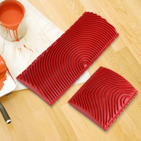 2Pcs Wood Graining Rubber Wall Brush Painting Tools Texture Pattern Scumble Tool Red