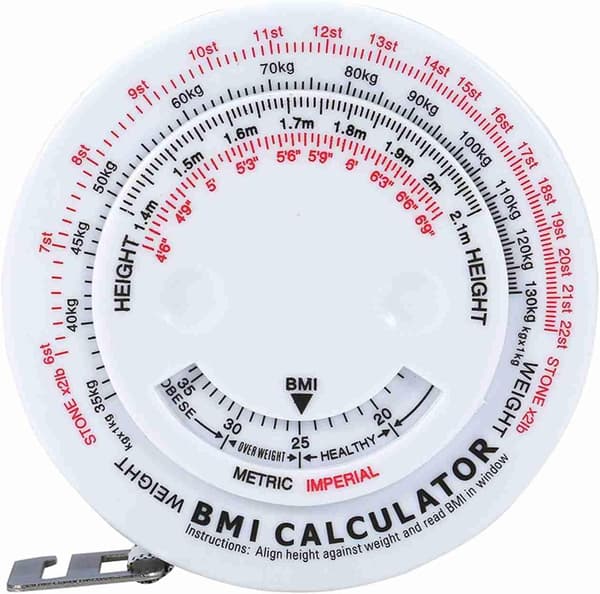 Måttband Kropps-BMI Kroppsmåttband 150 cm Infällbart för Midjemått Kroppsmasseindexmätning
