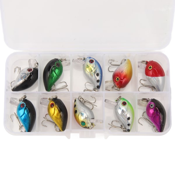 10 stk Minnow Crankbait Fiske Hard Baits Fiske Lures Kit for Saltvann Ferskvann