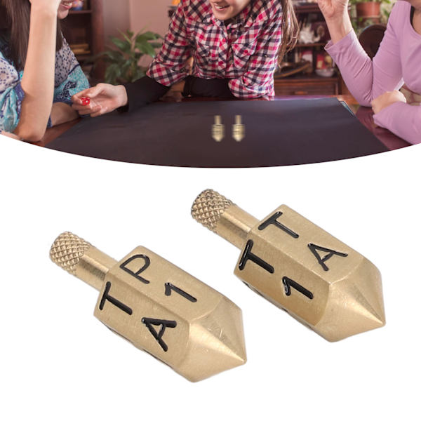 2PCS 6-sidig roterande tärning med skaft Solid Metal Gyroscope Top Dice Toy för Desktop Game