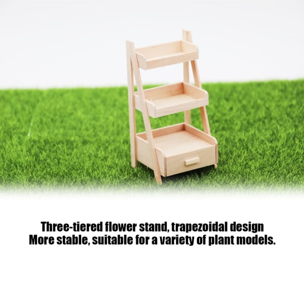 1:12 Mini Dukkehus Hagedekorasjon Tre Simulering Miniatyr Blomsterstativ Modell