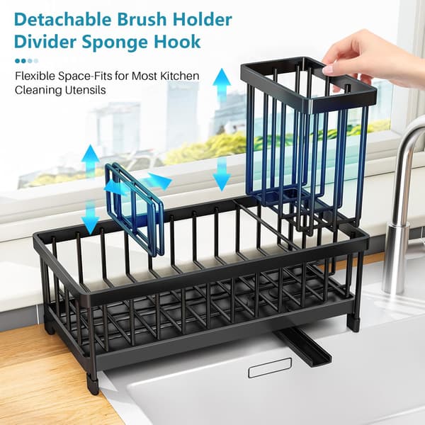 Svampeholder til køkkenvask Køkkenvask Organizer Bordplade Rustfri 304 Rustfrit Stål Sæbedispenser Organizers 1 Stk