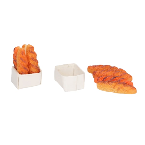 40 st dockhus miniatyrbröd hög simulering säkert hartsmaterial dockhusbröd med 10 baser för barnpresenter