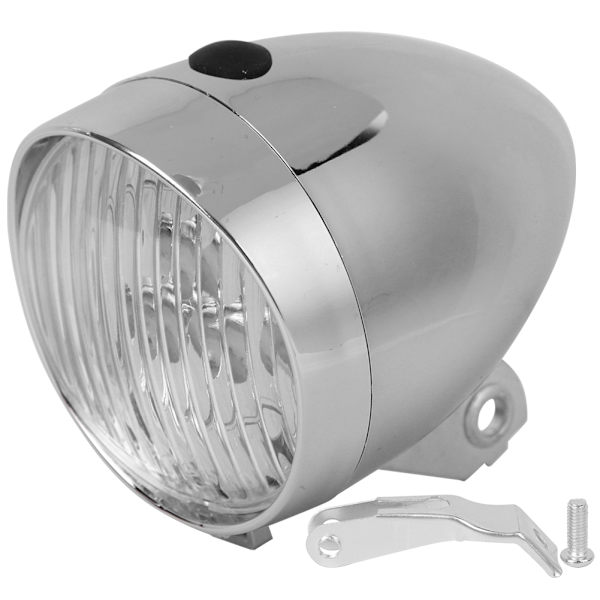3LED Vintage Pyörän Etuvalo Lamppu Pyörän Etuvalo Pyöräilytarvike Kiinteälle Välitykselle Hopea